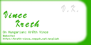 vince kreth business card